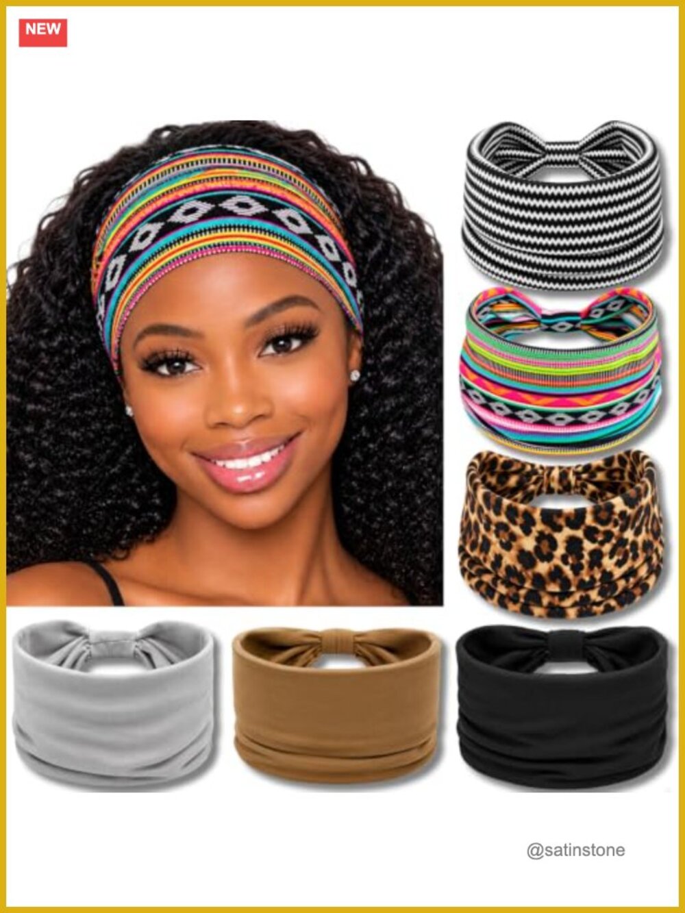 Wide Knotted Headbands for Women Boho Head Wraps 6 Pack